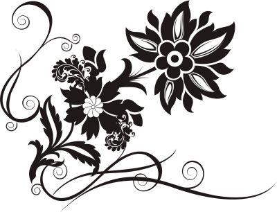 Pema wall sticker w210 Tribal Flower Tendril wall print